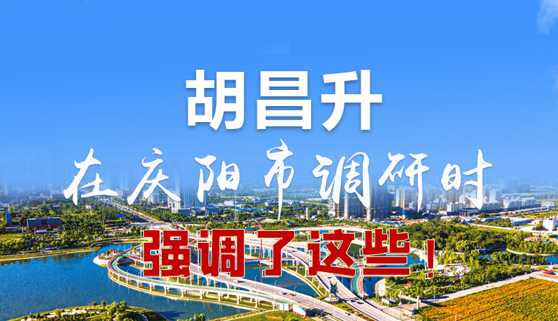 圖解|胡昌升在慶陽市調研時強調了這些！