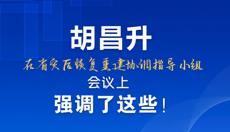 圖解|胡昌升在省災(zāi)后恢復(fù)重建協(xié)調(diào)指導(dǎo)小組會議上強調(diào)了這些!