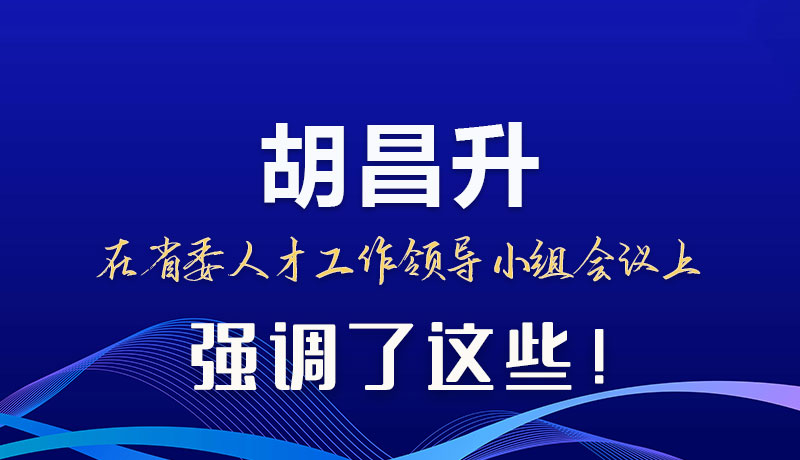 圖解|胡昌升在省委人才工作領(lǐng)導(dǎo)小組會(huì)議上強(qiáng)調(diào)了這些！