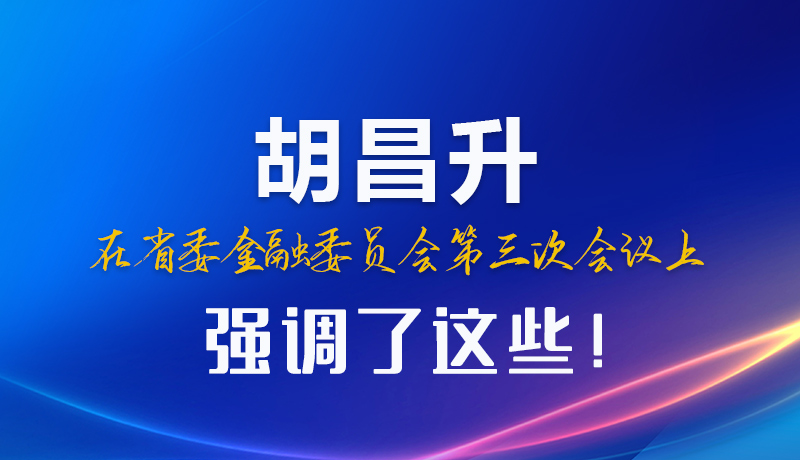 圖解|胡昌升在省委金融委員會第三次會議上強調(diào)了這些！